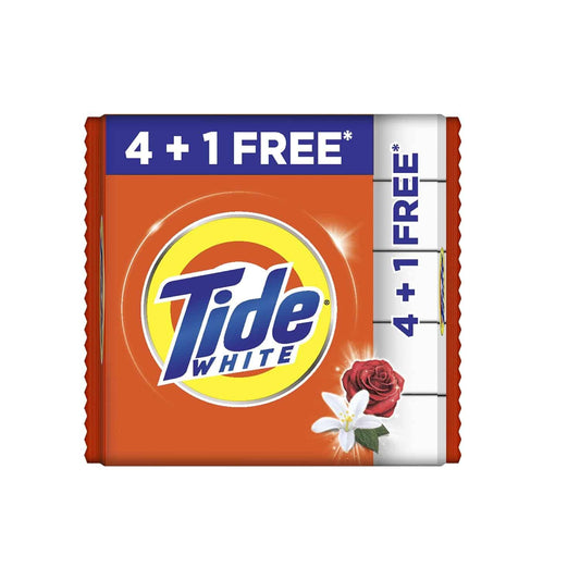 Tide White Detergent Bar Soap, 200g (4+1 Free) 