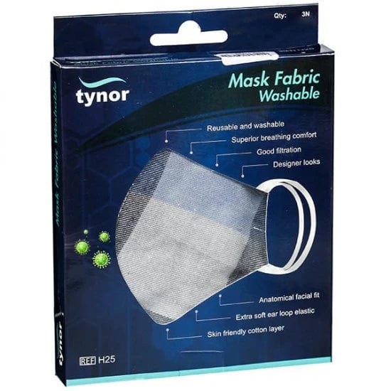 Tynor Mask Fabric Washable (Pack of 3 Pieces) 