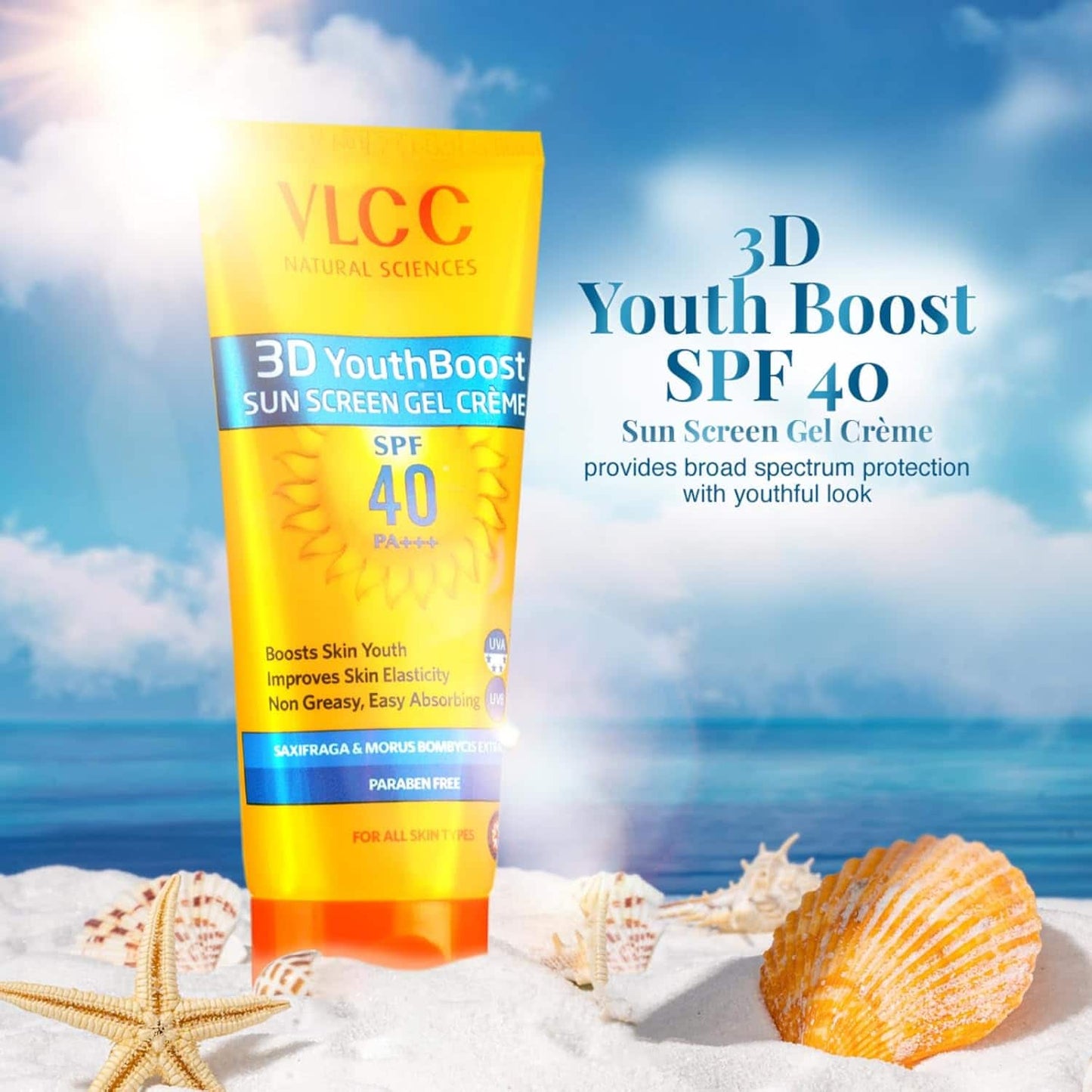 VLCC 3D Youth Boost SPF 40 +++ Sunscreen Gel Crème - 25g