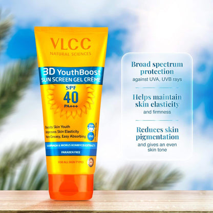 VLCC 3D Youth Boost SPF 40 +++ Sunscreen Gel Crème - 25g 