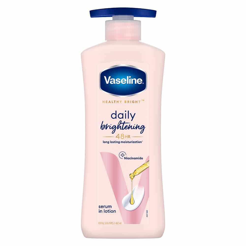 Vaseline Healthy Bright, Daily Brightening Daily Moisturizer, 400 ml, for Glowing Skin, with Vitamin B3, Visibly Radiant Skin in 2 Weeks, Lightweight, Non-sticky, Non-Oily Body Lotion, for Dry Skin 