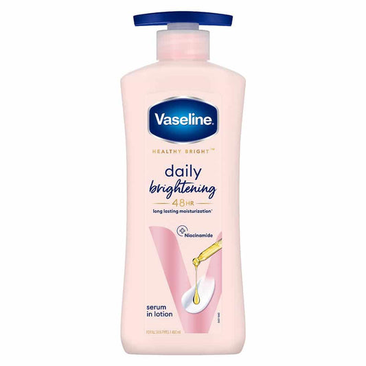 Vaseline Healthy Bright, Daily Brightening Daily Moisturizer, 400 ml, for Glowing Skin, with Vitamin B3, Visibly Radiant Skin in 2 Weeks, Lightweight, Non-sticky, Non-Oily Body Lotion, for Dry Skin 