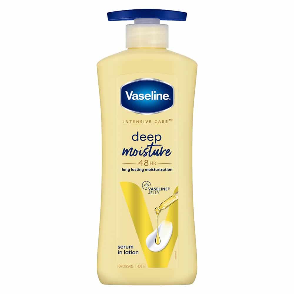 Vaseline Intensive Care Deep Moisture Nourishing Body Lotion 400 ml, Daily Moisturizer for Dry Skin, Gives Non-Greasy, Glowing Skin - For Men & Women