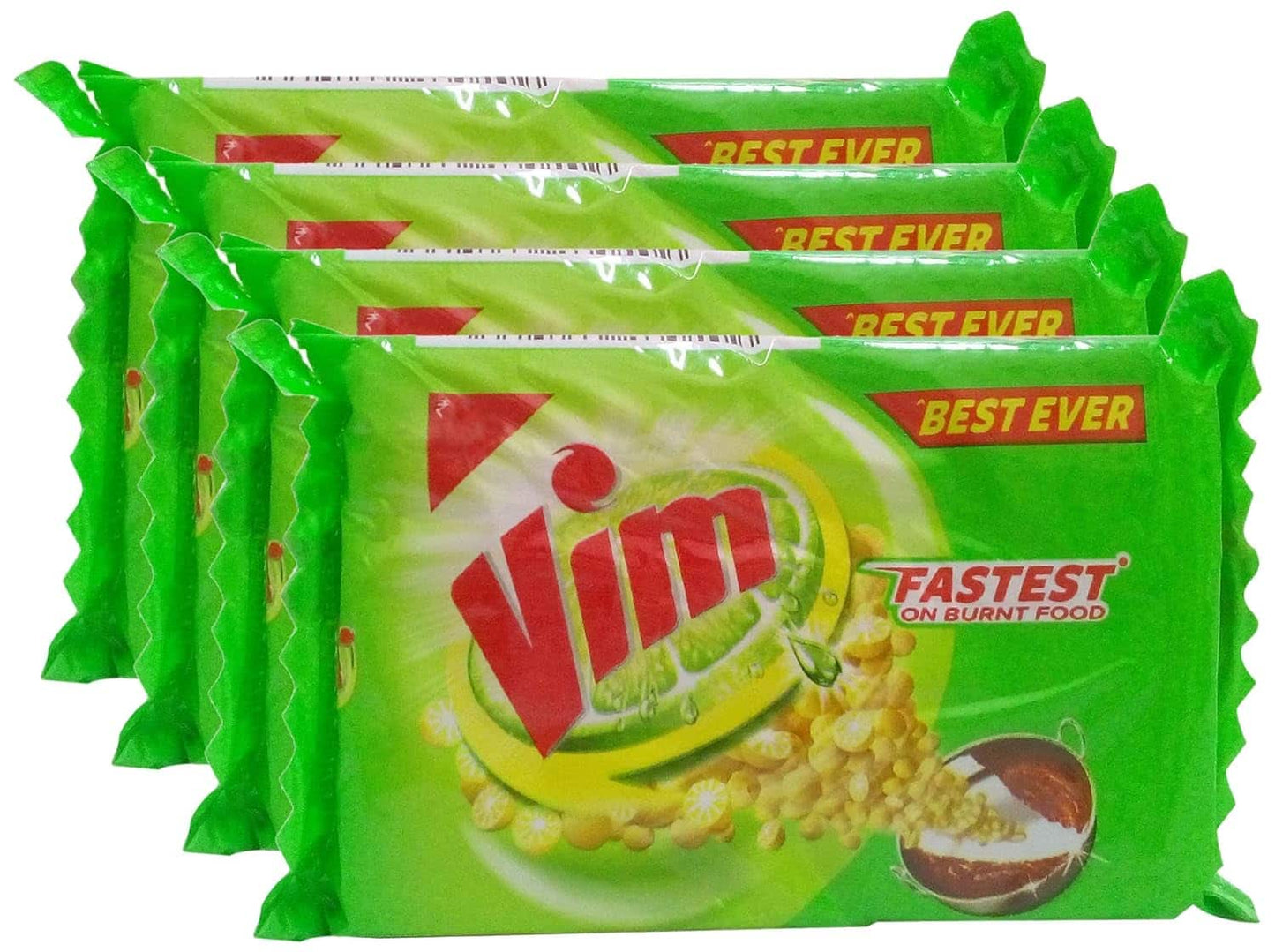 Vim Dishwash Bar, 80G (Pack Of 4) Promo Pack