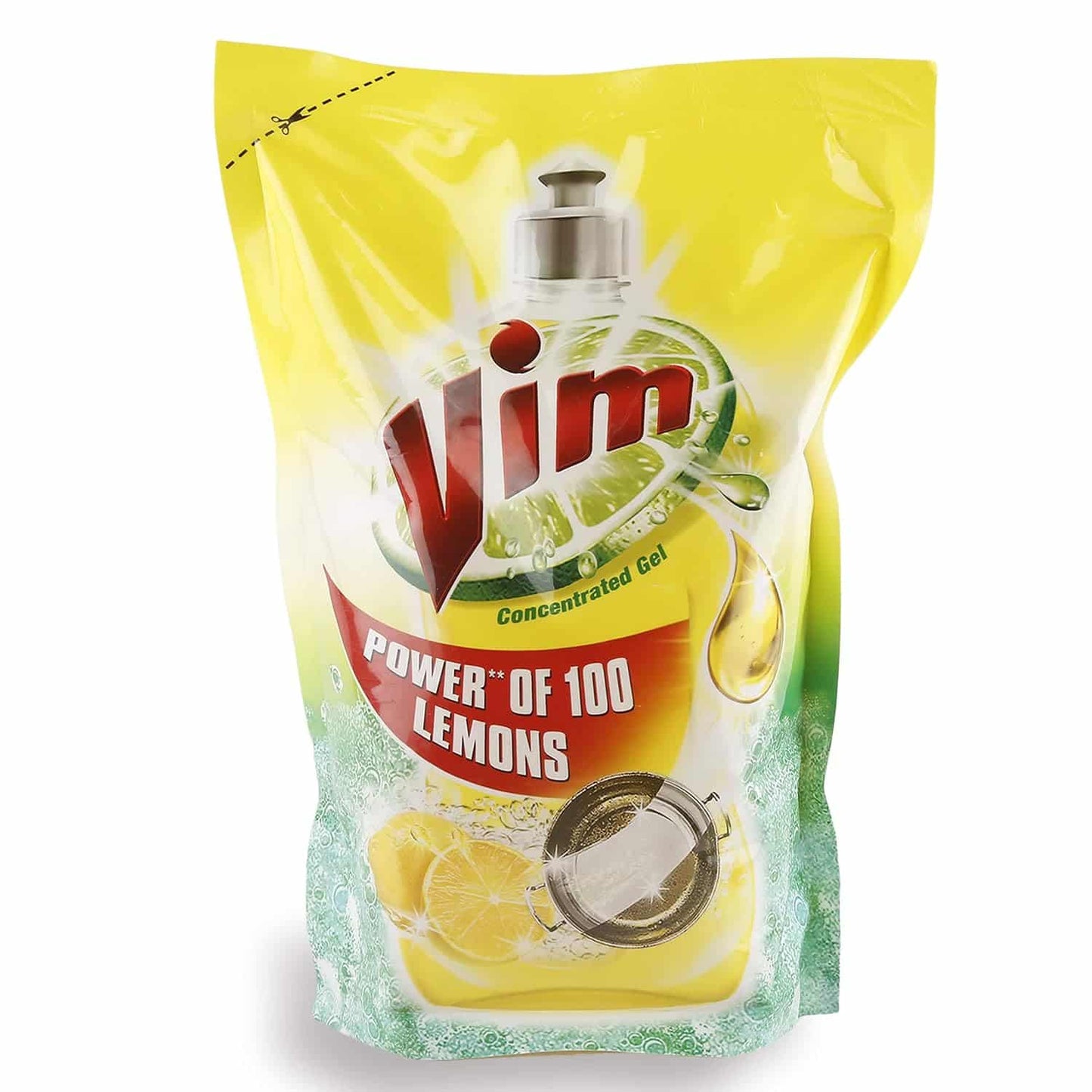 Vim Dishwash Liquid, Lemon, 1 Litre Refill Pouch