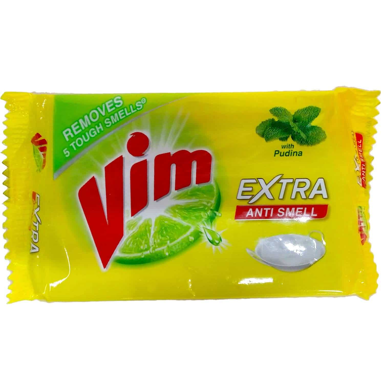 Vim Extra Anti Smell Dish Wash Bar - with Pudina, 130g Pack 