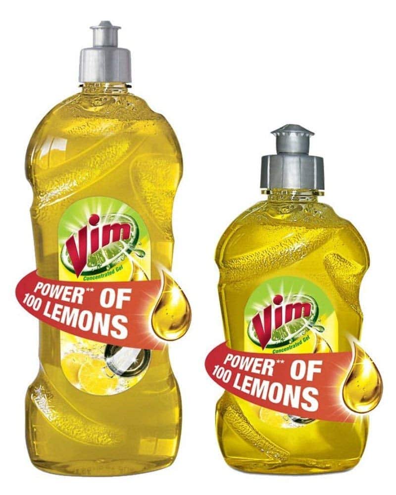 Vim Liquid Dishwash Lemon - 750 ml with Free Vim Liquid Dishwash Lemon - 250 ml 