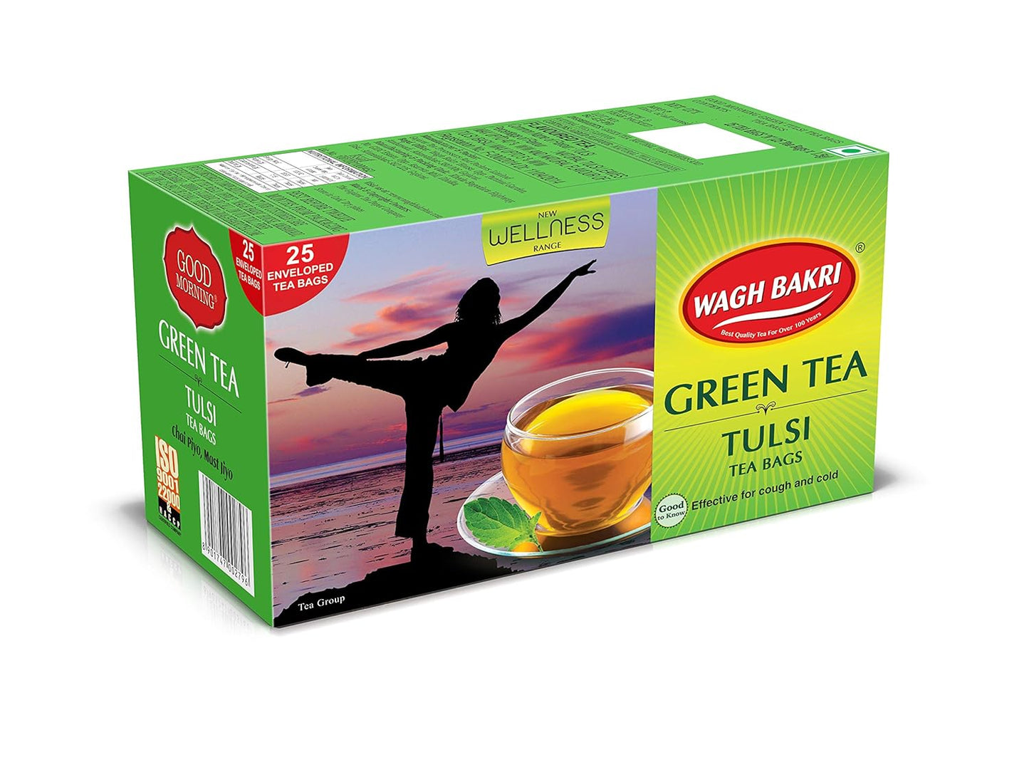 Wagh Bakri Green Tulsi, 25 Tea Bags Pack Of 1