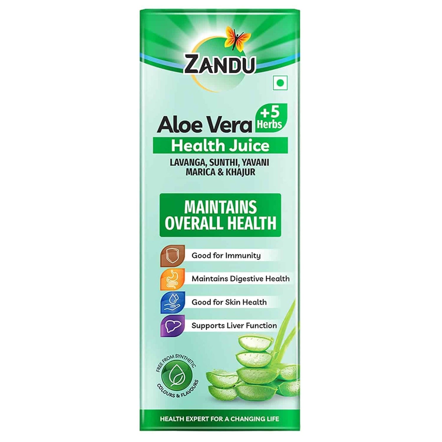 Zandu Aloe Vera Juice with 5 added Herbs, 1 L 