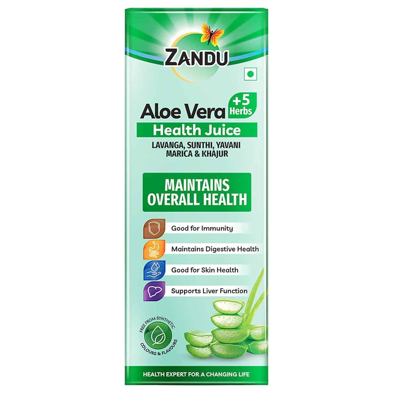 Zandu Aloe Vera Juice with 5 added Herbs, 1 L 